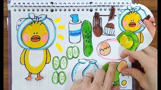 [ paperdiy ] Duck  Skin caer | Face massage | paperdiy tutorial | ASMR