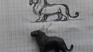 How to mold a lion from plasticine.Как слепить льва из пластилина.