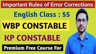 Important Rules of Error Corrections | Part 1 | WBP Constable | KP Constable |