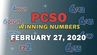 P19M Jackpot Superlotto 6/49, EZ2, Suertres,  6Digit, and Lotto 6/42 | February 27, 2020