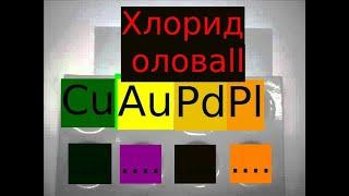 Хлорид олова ll, цвет реакции на медь, золото, палладия и платины.