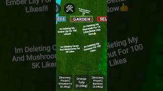 Deleting This Or That For Many Likes #RobloxGrowAGarden #DeletePlantsOnGAGVid #gaming