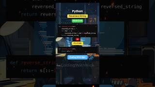 Reverse a String in Python #coding #shorts #htmlcss #python #pythontutorial #programming #frontend