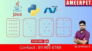 Master Nested Loops with Swastik, Cross & Square Patterns | Java, .NET & Python Full-Stack Training