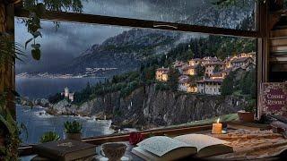 Italian Coast Village Ambience - Rain and Distant Thunder Sounds for Focus, Study, and Relaxation