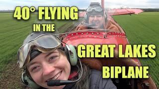 40°  Biplane Flying! Great Lakes Powered By a Kinner Engine