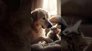 Big Dogs Gently Protect Tiny Kitten – Sweetest Animal Bond Ever! ️