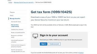 How do I obtain my Social Security 1099 form (SSA-1099)?