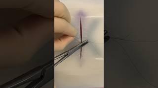 Hair suture tutorial #surgicalskills #suturing #surgeon #vet #medicine #surgeonlife #sewing #stitch