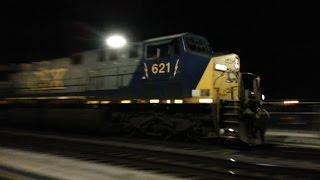 CSXT L141-12 all YN2 lashup CW46AH/CW44AC notch 8 with horn action Fayetteville, NC