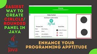 How to create rounded panels in java | circle panels in java | how to create circle jPanel in java.