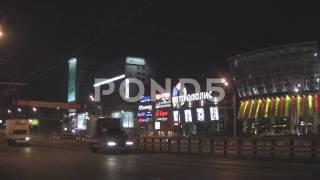 Russia.moscow - 2010: A Night View Of The Metropolis Shopping Center