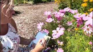 Painting in a beautiful garden in my small town.