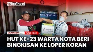 HUT ke 23 Warta Kota Beri Bingkisan untuk Loper Koran