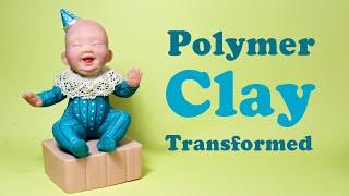 Watch Me TRANSFORM Polymer Clay into a BABY CLOWN DOLL!  ( Timelapse )