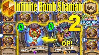 Infinite Bomb Shaman 2.0 Goes CRAZY With Over 90HP! Shudderock At Perils in Paradise | Hearthstone