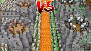 Castle Battle: Villager Castle Minecraft vs Pillager Castle Minecraft