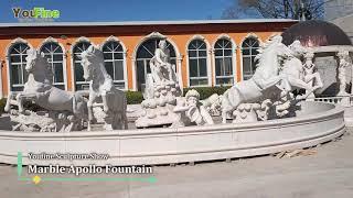 Large Apollo Marble Outdoor Fountain with Horse Statues from You Fine Factory