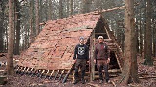 Viking House: Full Bushcraft Shelter Build with Hand Tools | Vikings