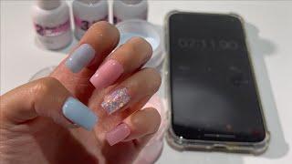0714 NAGAIA™ Sweet and Dream Pink & Blue Dip Nail At Home