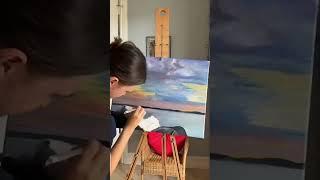 Oil oceanscape painting process