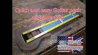 Quick and easy guitar neck alignment jig