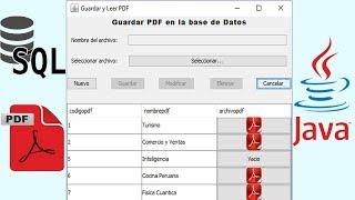 Java y  MySQL Guardar y Abrir archivo PDF