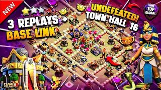 UNDEFEATED TH16 Base Link With 3 Replays ONLY 1 STAR Town Hall 16 | Best Th16 War Base & Legend Base