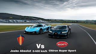 0-400 km/h Acceleration Jesko Absolut Vs Chiron SS Which car is quicker?