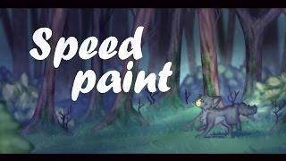 Mysterious forest [Speedpaint] Paint Tool SAI