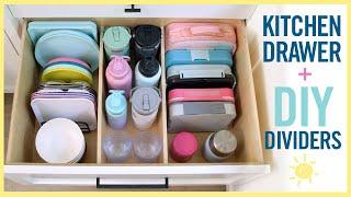 ORGANIZE | Kitchen Drawers + DIY Dividers #SATISFYING