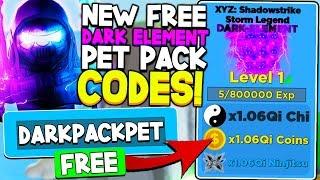 FREE DARK ELEMENT PET PACK CODES IN NINJA LEGENDS! *SECRET CRYSTAL* Roblox