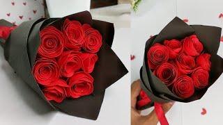 Paper Flower BOUQUET / Birthday gift ideas / Flower bouquet making at home