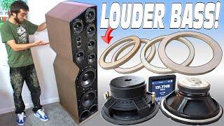 LOUDER BASS in The Speaker Towers w/ 4 10" Subwoofers | Wiring Up "BIGGER" & BETTER Home Audio Subs!