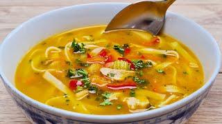 Turkish Chicken Soup! One plate is never enough! A delicious and healthy soup recipe!