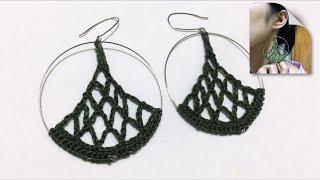 Hoop Web Crochet Earrings |by Crafty Camille