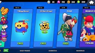 FREE REWARDS 42 STAR DROPS AND 7 MEGA BOX !! FREE UPDATE GIFTS | NEW BRAWLERS MOE AND KENJI IN BS