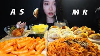 ASMR MUKBANG| FIRE NOODLESTTEOKBOKKIFRIED DUMPLINGS 불닭볶음탕면 떡볶이​ 먹방 トッポギ  咀嚼音 EATING SOUNDS