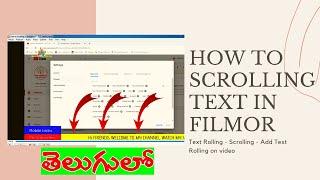 How To Add Scrolling Text In Filmora | in telugu | by syam | mobile tricks |