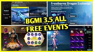 BGMI 3.5 UPDATE ALL FREE EVENTS | AD LUCKY TREASURE EVENT | ANNUAL GALA | NEW REDEEM SHOP ADDED