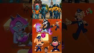 SHERIFF LABRADOR EXE vs DOBIE EXE vs SHERIFF PAPILLON EXE x Coffin Dance | #482 Tiles Hop #shorts