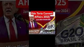 Edu Teria Yearly Current Affairs 2024-25 in English MCQ/One liner #eduteriacurrentaffairs2024  #bpsc