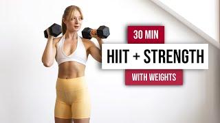30 MIN ALL STANDING WORKOUT with Dumbbells | Full Body Cardio HIIT + Strength
