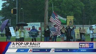 Pop-up rally held at 12th & Peninsula focussing on immigration