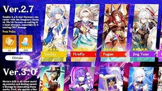 NEW UDAPTE! ALL BANNERS FROM 2.7 TO 3.2! 5-star Herta, Firefly, Aglaea - Honkai: Star Rail, Sunday