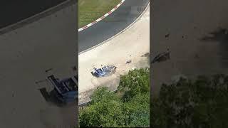 Red flag for #24hNBR Top Qualifying after #16 Scherer PHX Porsche crashed at Aremberg. Driver ok.