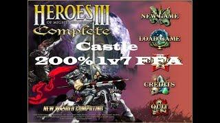 Heroes of Might and Magic III - Castle 200% Random Map (XL Size) - 1v7 AI FFA [Longplay]