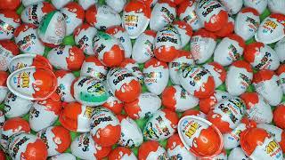 100 Yummy Kinder Surprise Egg Toys Opening - A Lot Of Kinder Joy Chocolate ASMR