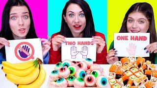 ASMR No Hands vs One Hand vs Two Hands Eating Challenge By LiLiBu