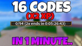 All 16 DOUBLE XP CODES In 1 Minute... (Blox Fruits)